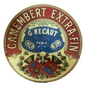 BIA FRENCH CHEESE LABEL Camembert Extra Fin plate blue red